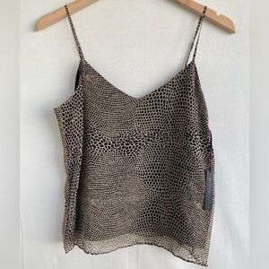 A natural silk cami with a lining